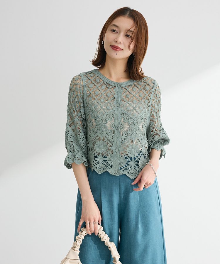 Green Parks「・SUGAR SPOON 2wayクロシェカーディガン」|カーディガン|