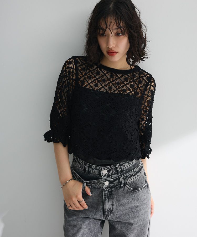 Green Parks「・SUGAR SPOON 2wayクロシェカーディガン」|カーディガン|