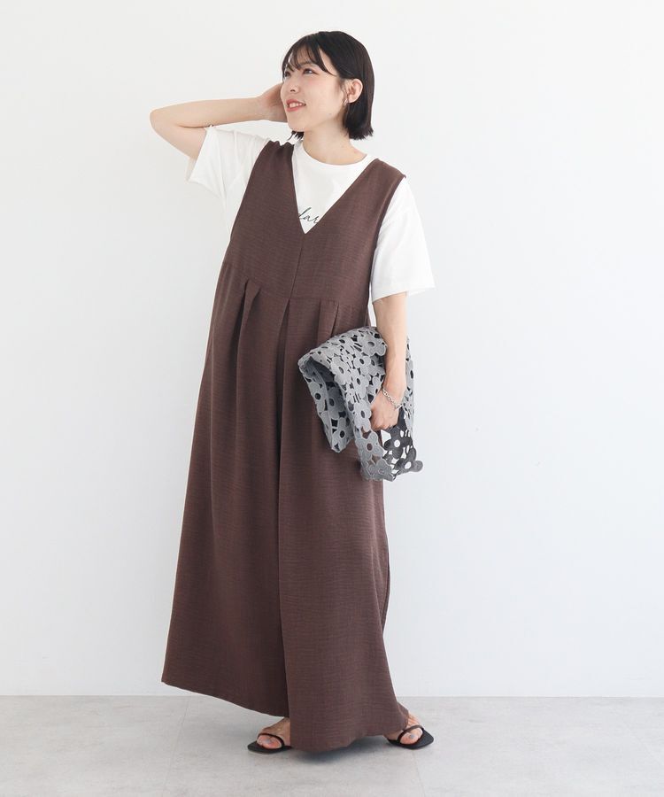 armonia「接触冷感麻調ゆったりサロペット」|オールインワン|