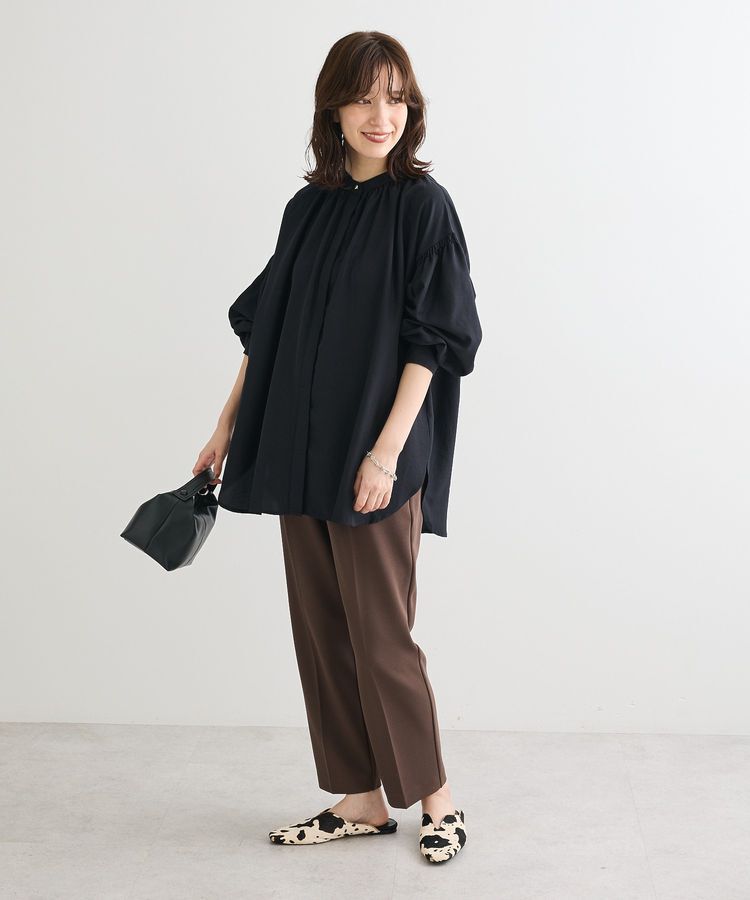 armonia「ease blue.バックシャーリングブラウス」|シャツ・ブラウス|