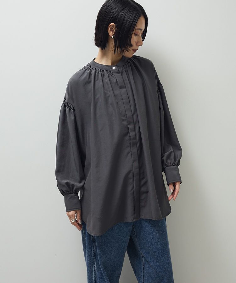 armonia「ease blue.バックシャーリングブラウス」|シャツ・ブラウス|