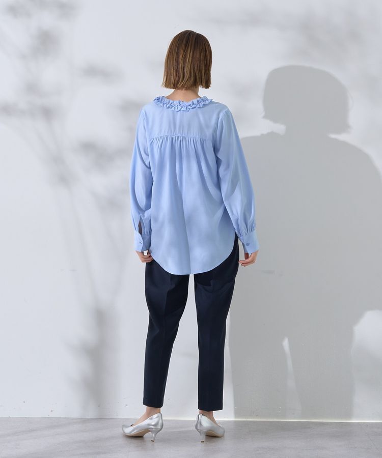 YECCA VECCA「フリルVネックブラウス」|シャツ・ブラウス|