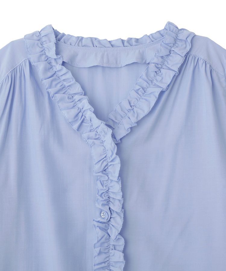 YECCA VECCA「フリルVネックブラウス」|シャツ・ブラウス|