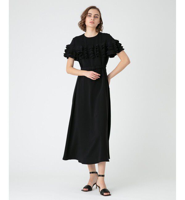 LOULOU WILLOUGHBY「【LOULOU WILLOUGHBY】ラッフルコサージュワンピース」|ワンピース|