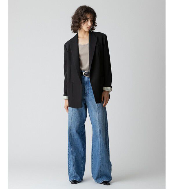 allureville「ラインデニムパンツ」|デニム|