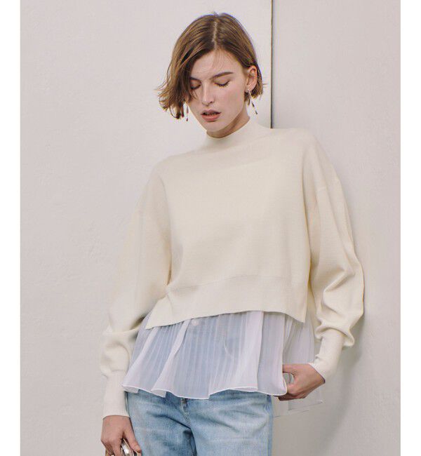 allureville「セットシアーペプラムプルオーバー」|ニット・セーター|