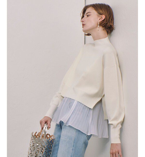 allureville「セットシアーペプラムプルオーバー」|ニット・セーター|
