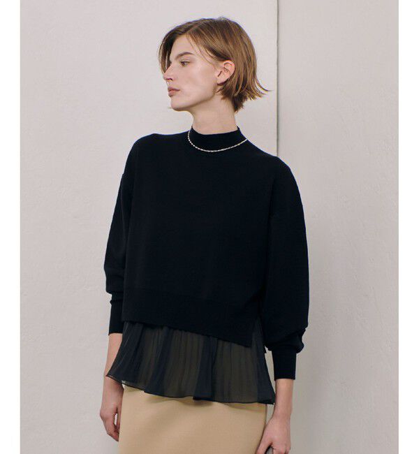 allureville「セットシアーペプラムプルオーバー」|ニット・セーター|