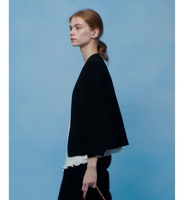 LOULOU WILLOUGHBY「◇【LOULOU WILLOUGHBY】リトルブラックケープジャケット」|ノーカラージャケット|