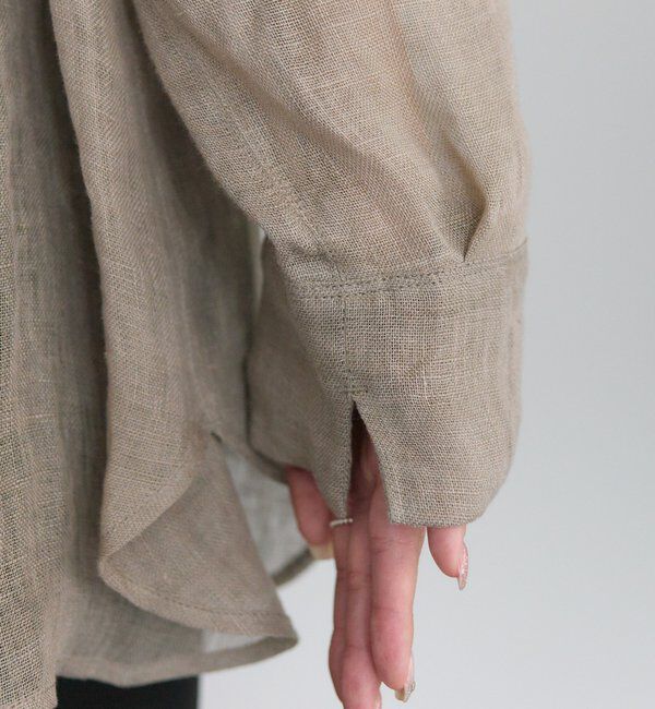  「シアーガーゼバンドカラーブラウス」|シャツ・ブラウス|