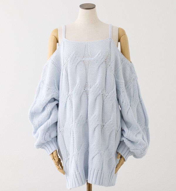  「ミルキーパレットニットミニワンピ／肩リボン取り外し可」|ワンピース|