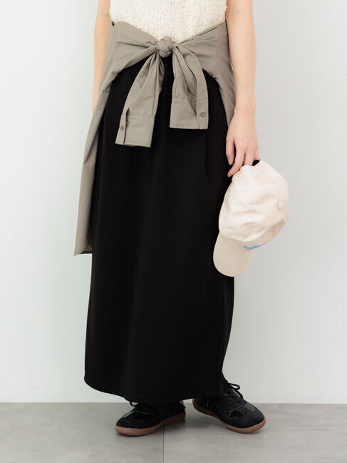 Te chichi TERRASSE「【選べる着丈】ダンボールナロースカート」|スカート|ブラック