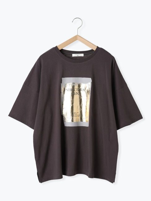 Samansa Mos2 blue「◎箔プリントTシャツ」|Tシャツ・カットソー|