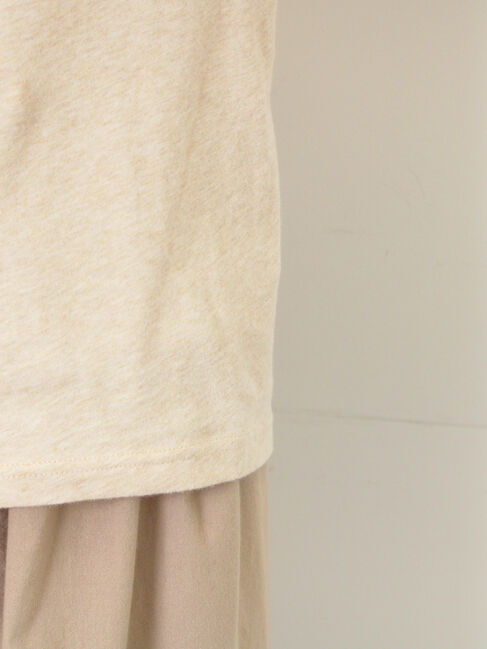 Samansa Mos2「【吸湿発熱】襟レースシャーリングカットソー」|Tシャツ・カットソー|