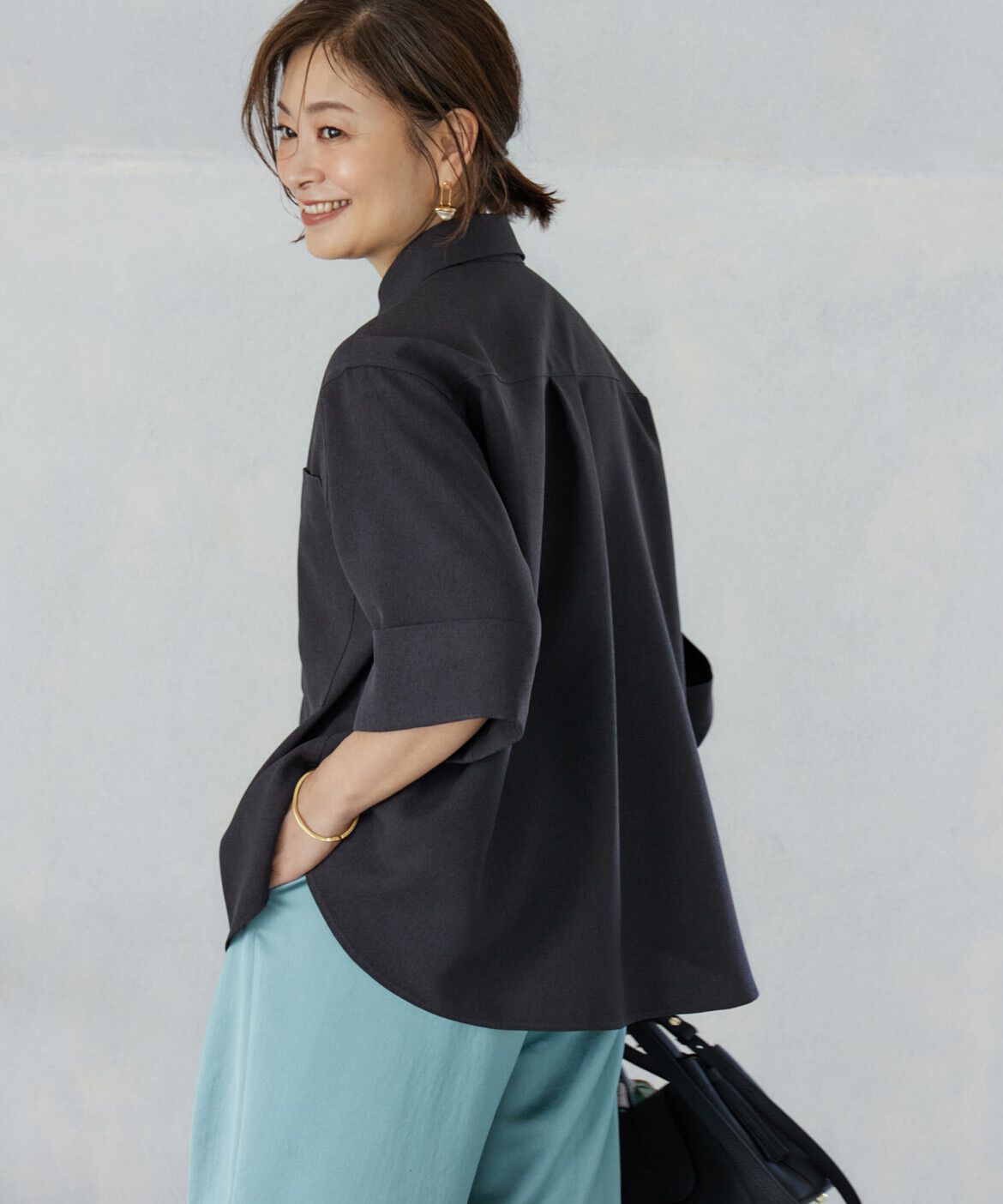 INED「《大きいｻｲｽﾞ》辛口ﾓｰﾄﾞなﾜｲﾄﾞｽﾘｰﾌﾞｼｬﾂ《三尋木奈 」|シャツ・ブラウス|