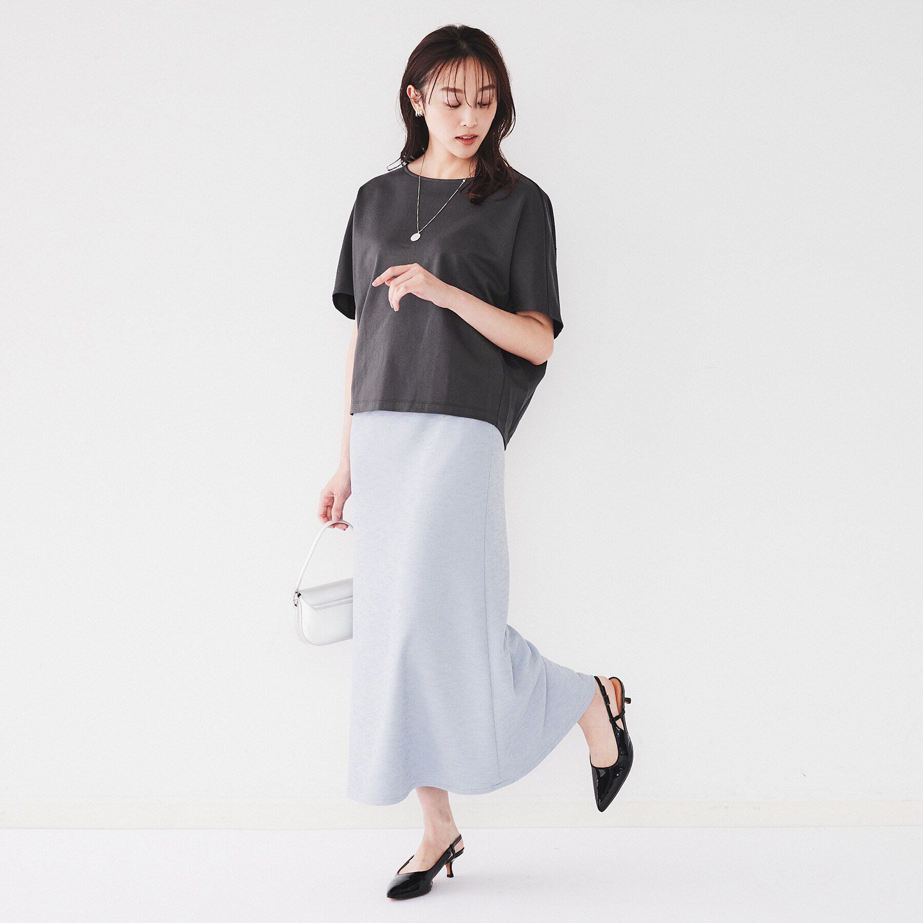 UNTITLED「【オシャレに体型カバー】ミニ裏毛ハイゲージカットソー」|Tシャツ・カットソー|