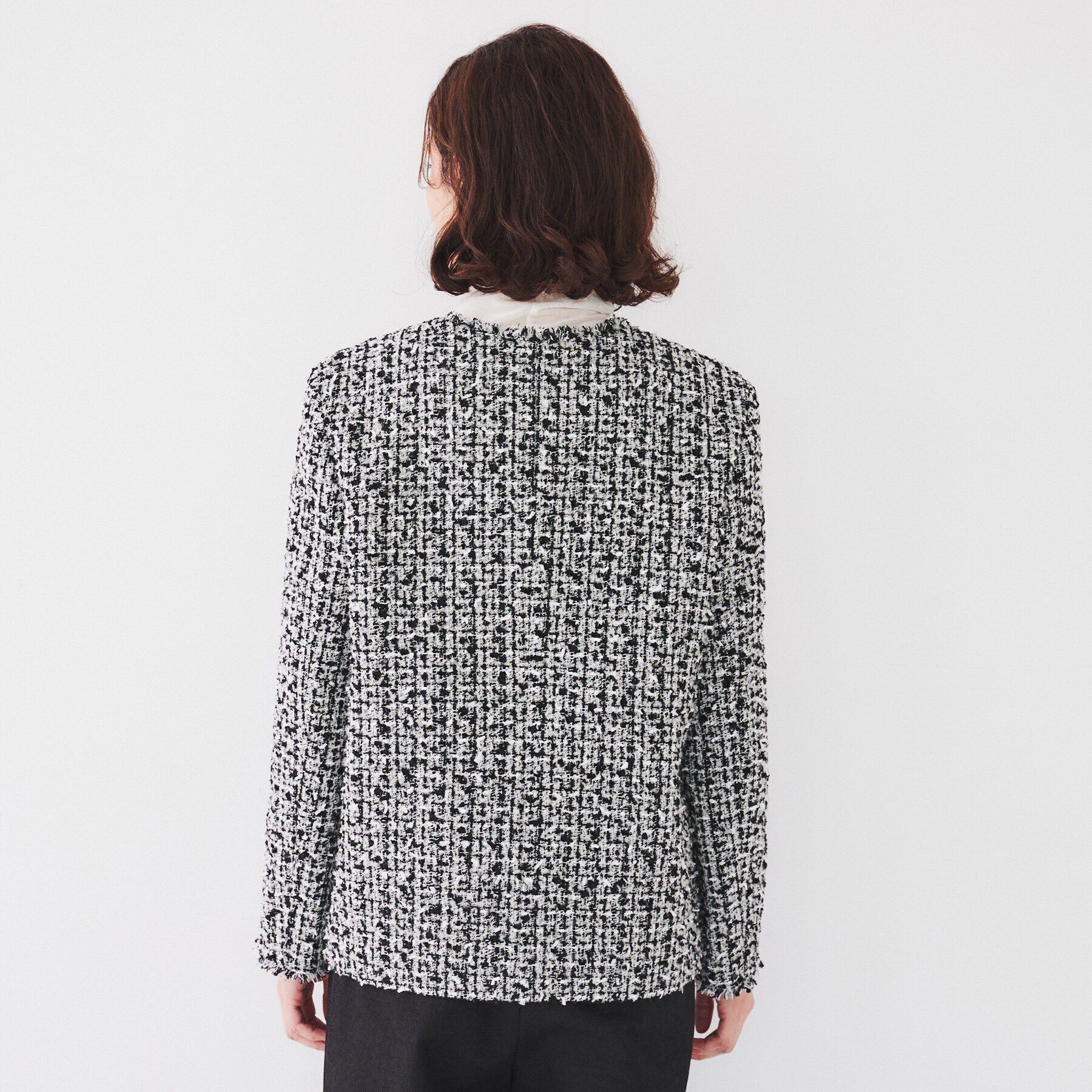 UNTITLED「【きれいめカジュアル/通勤/入卒】ファンシーツイード ジャケット」|ノーカラージャケット|