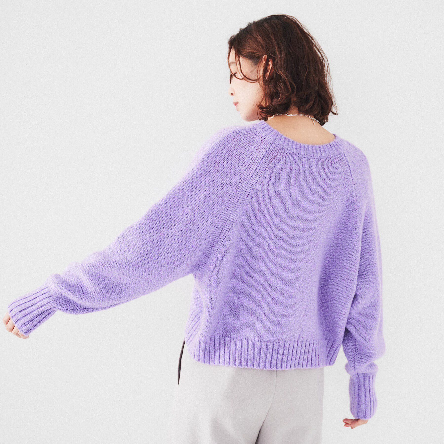 UNTITLED「【ラメ見え/ショート丈】クロップドニット」|ニット・セーター|