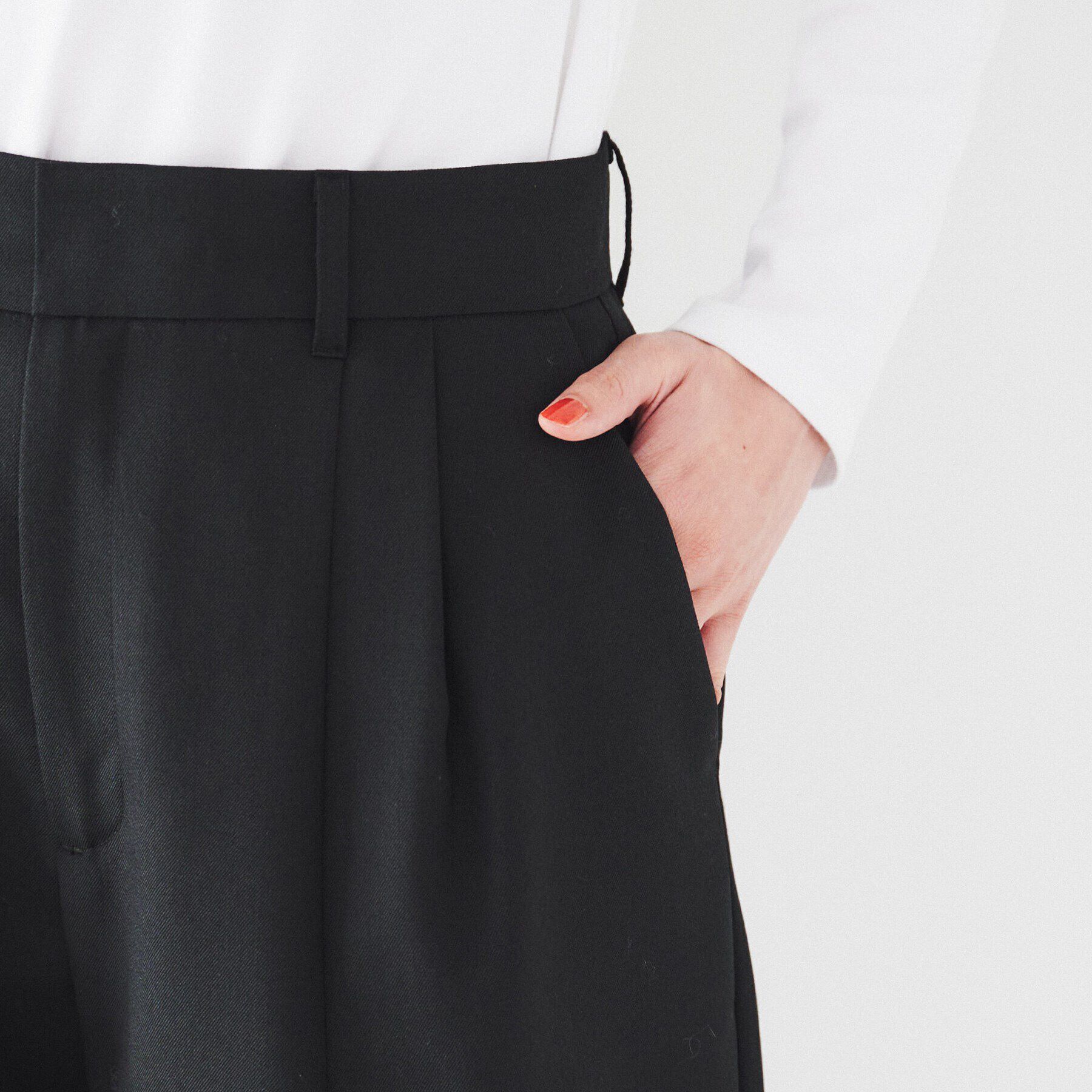 UNTITLED「【腰周りゆったり/ハイウエスト】ウールツイルパンツ」|その他|