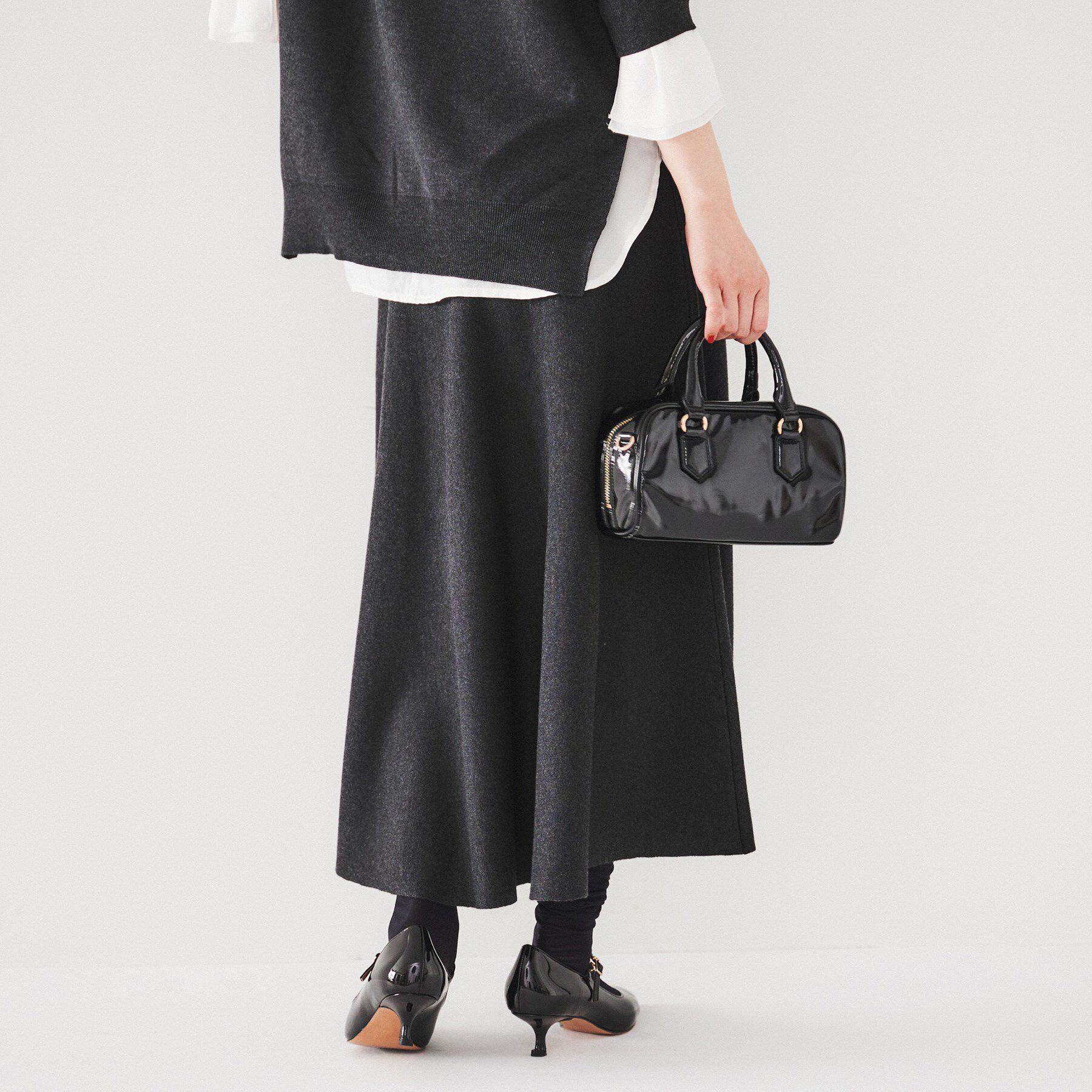 UNTITLED「【セットアップ可能/スウェットライク】セミフレアニットスカート」|スカート|