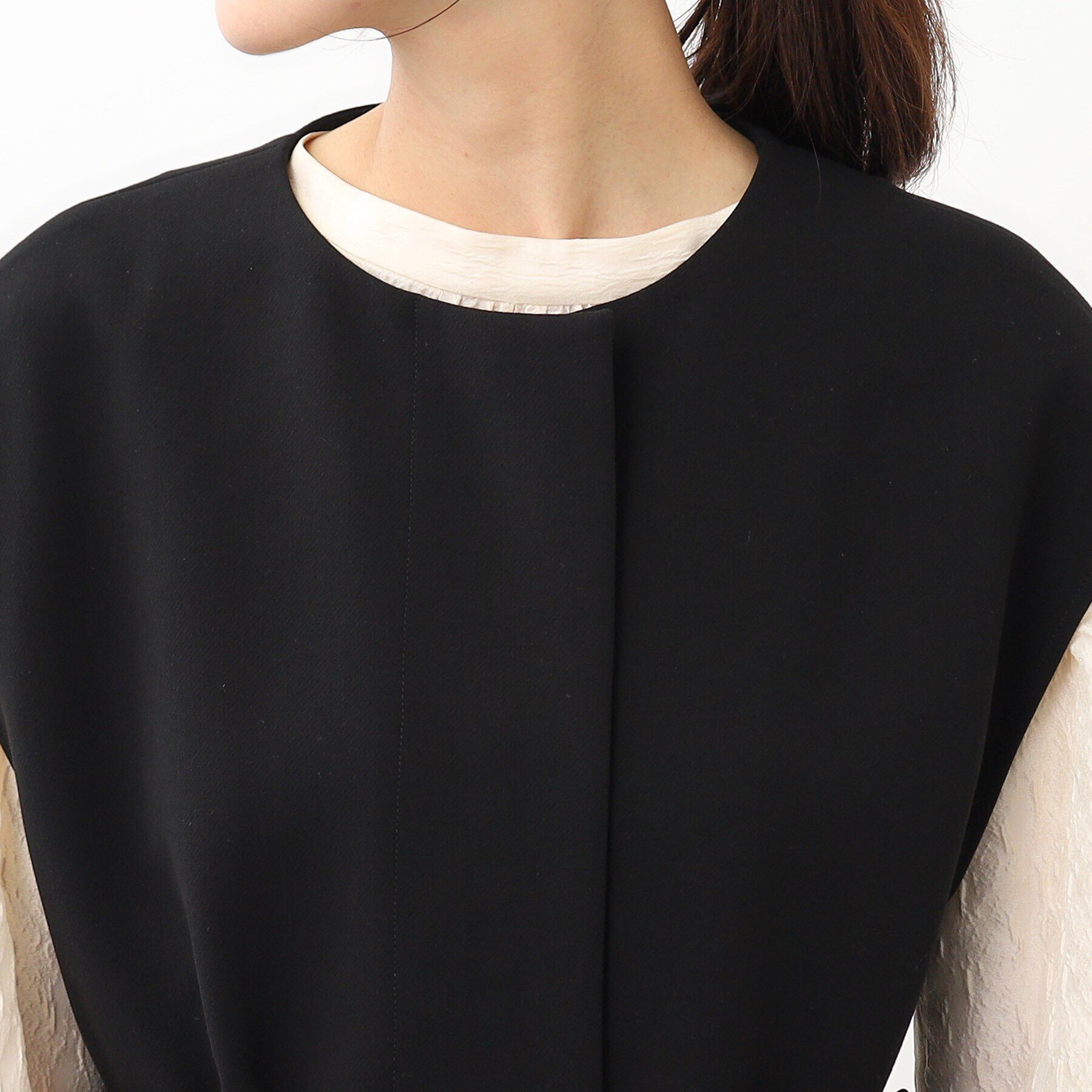 Reflect「【手洗い可】サッシュベルト付きロングジレ」|ベスト・ジレ|