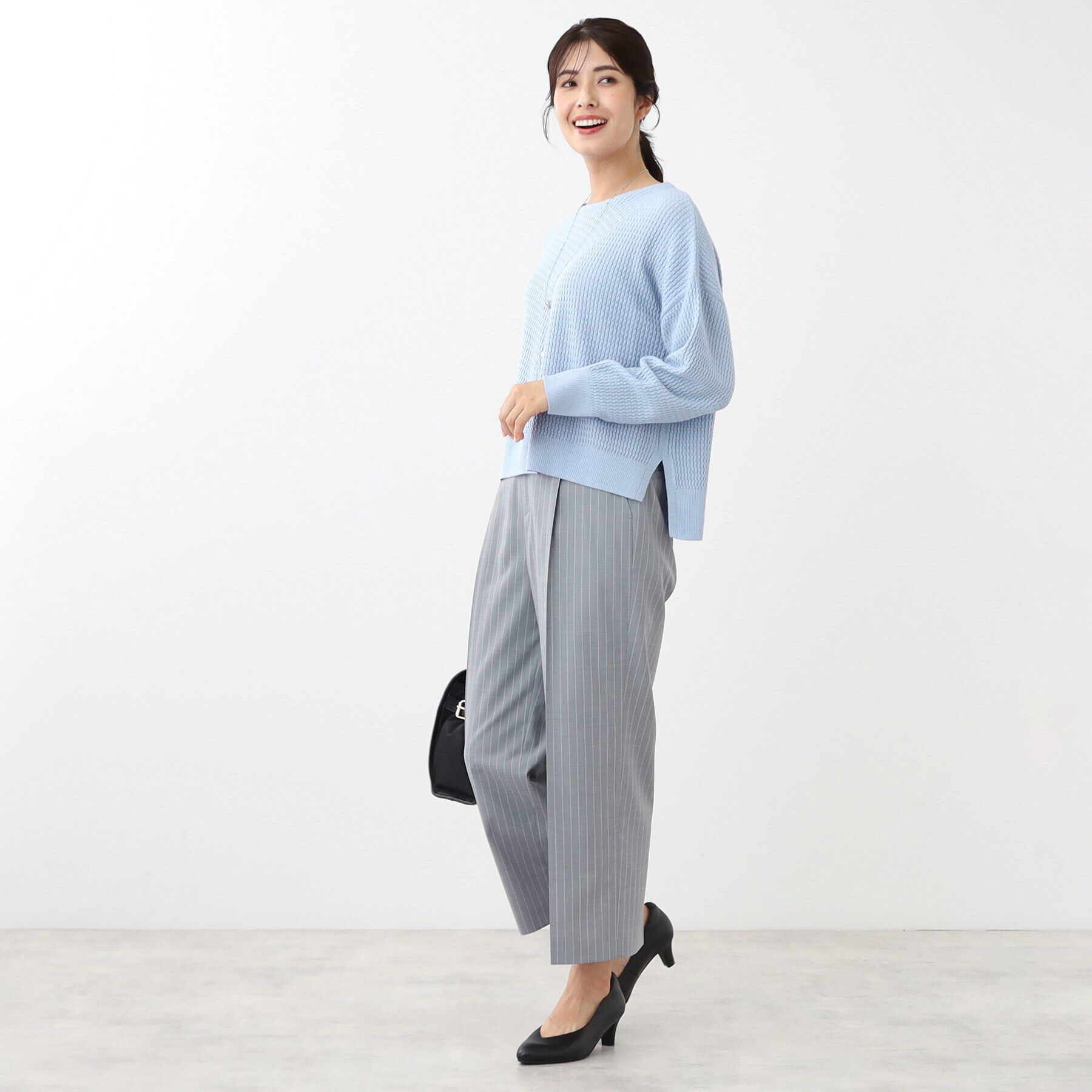 Reflect「【手洗い可】ストライプ柄ワイドパンツ」|その他|