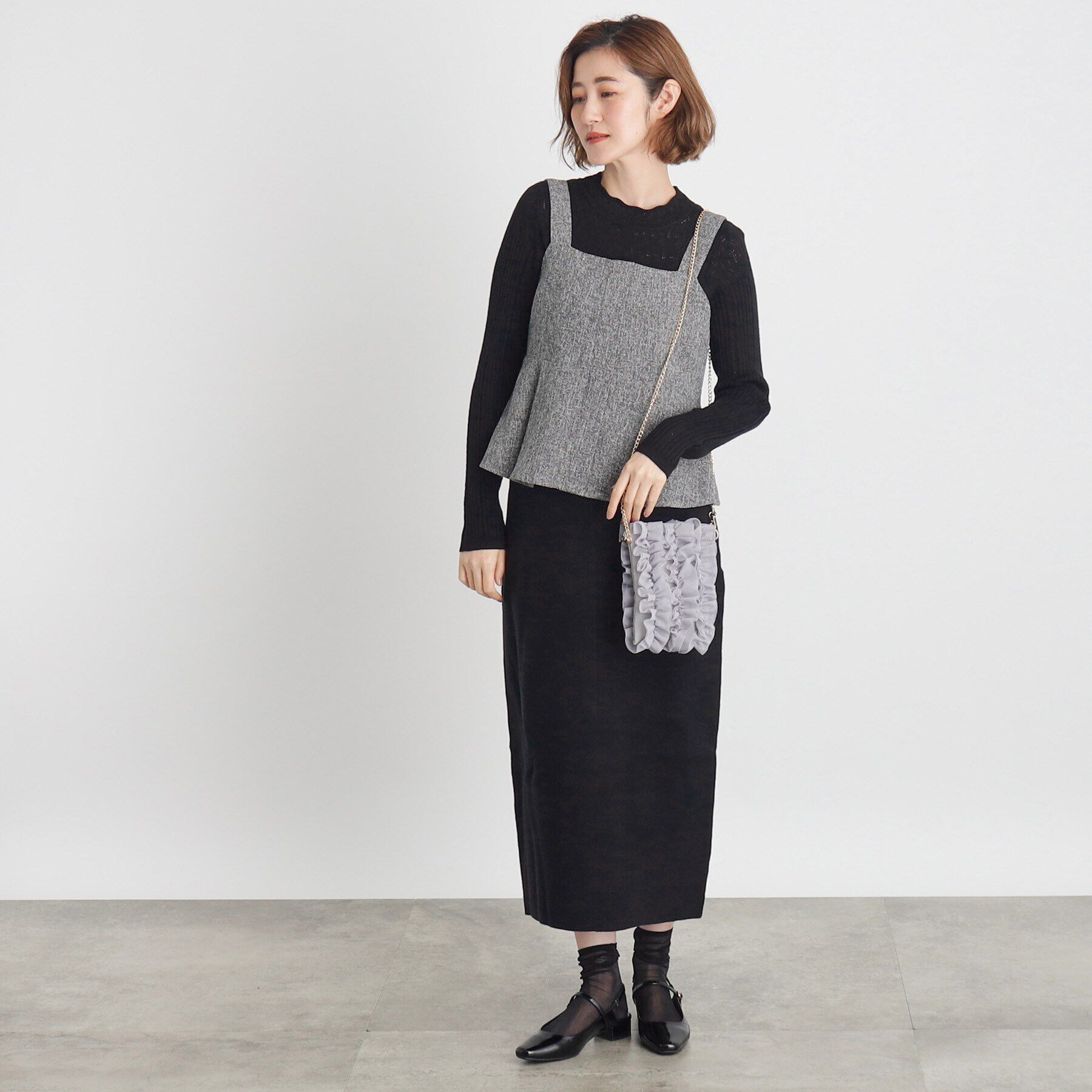 grove「チュールティアードミニショルダー」|ショルダー・メッセンジャー|