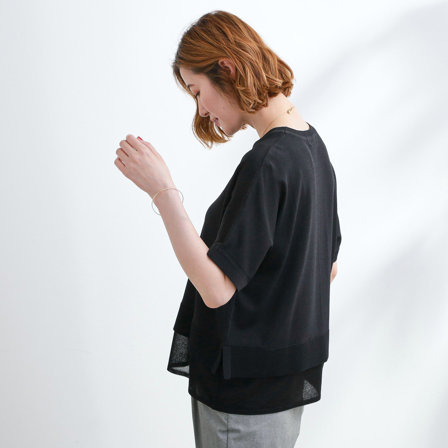 grove「【夏に嬉しい機能付き】やわらかドライタッチレイヤードライクニット」|ニット・セーター|