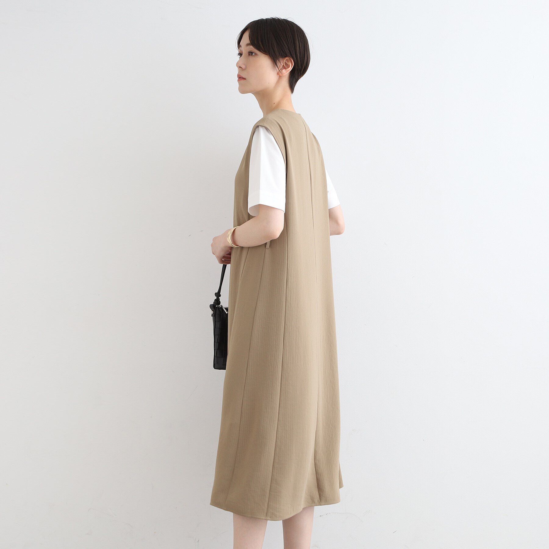 INDIVI「【洗える／UVケア／接触冷感／吸水速乾】ジレ風デザインワンピース」|ワンピース|