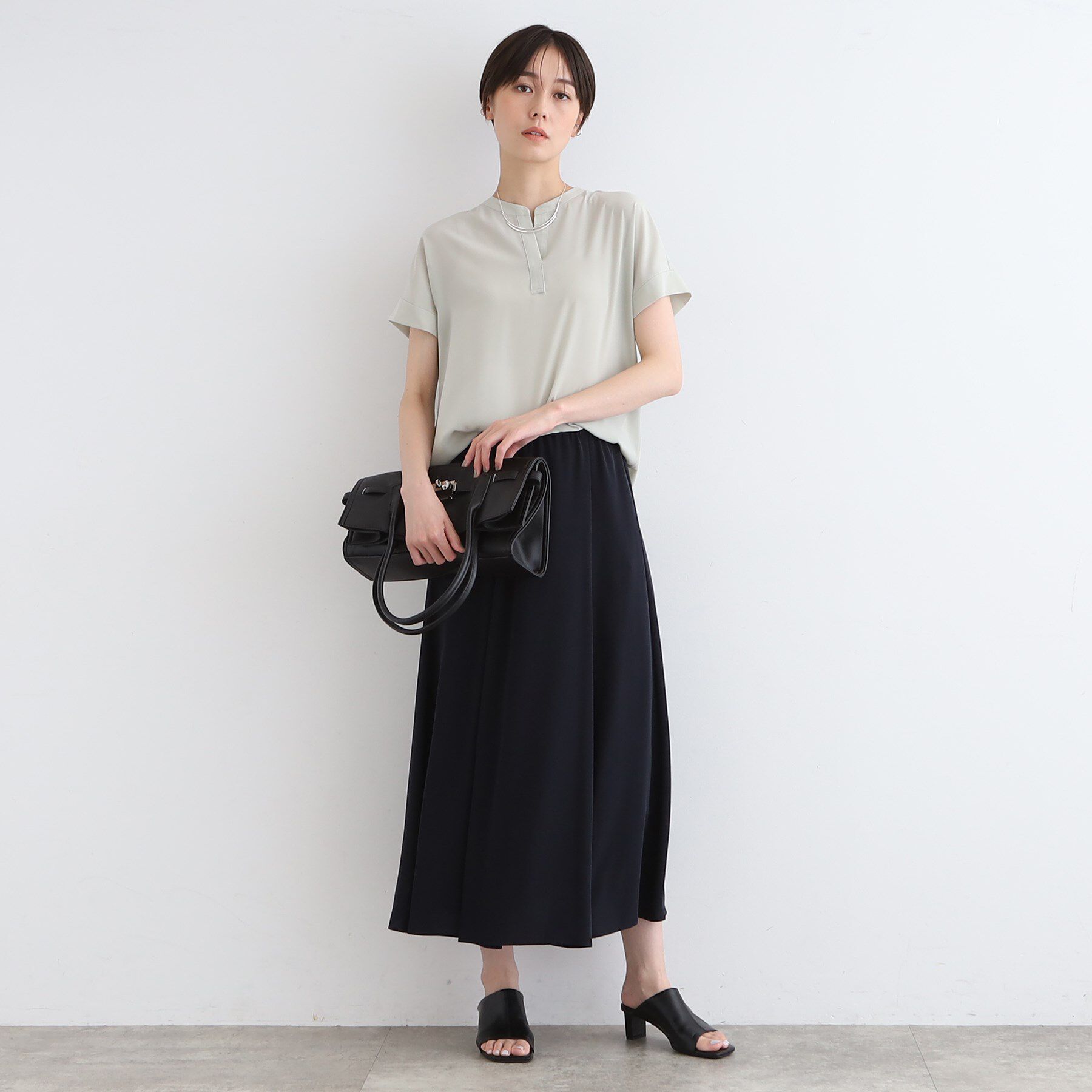 INDIVI「【洗える／SETUP可能】ドレーピースキッパーブラウス」|シャツ・ブラウス|