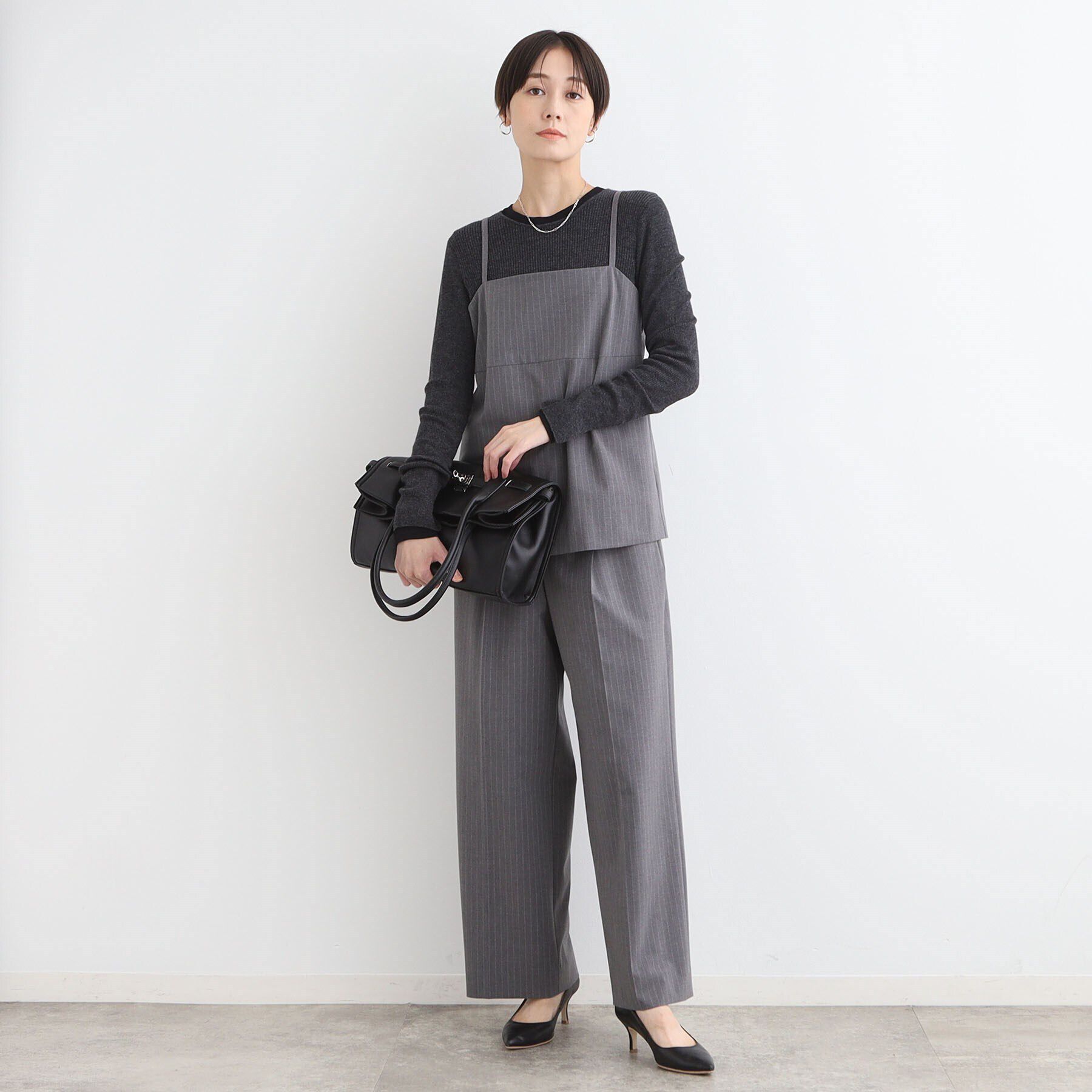 INDIVI「【洗える／ウール混／シアーラメ】ラウンドネックニット」|ニット・セーター|