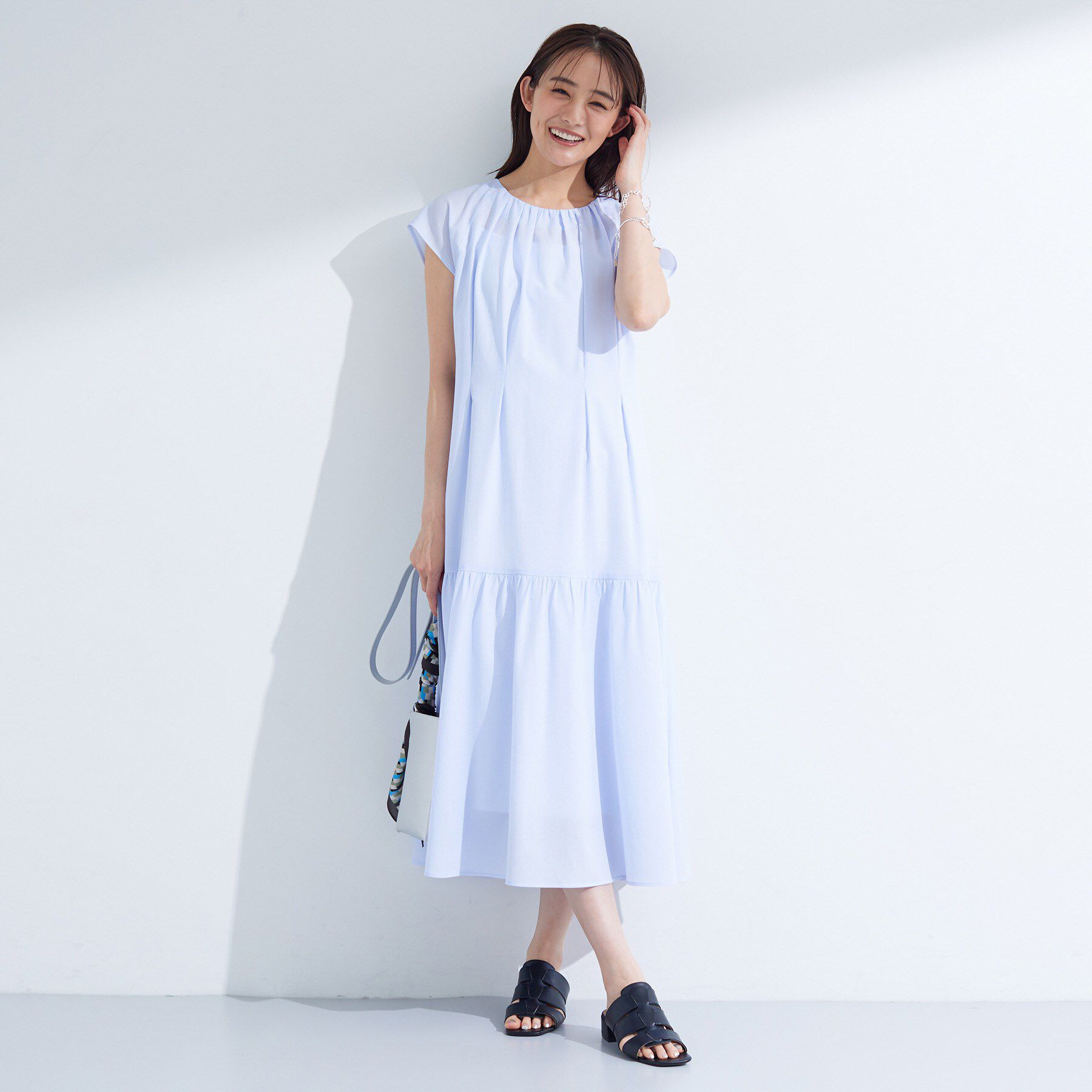 INDIVI「【1枚でコーデ完成！】タックワンピース」|ワンピース|