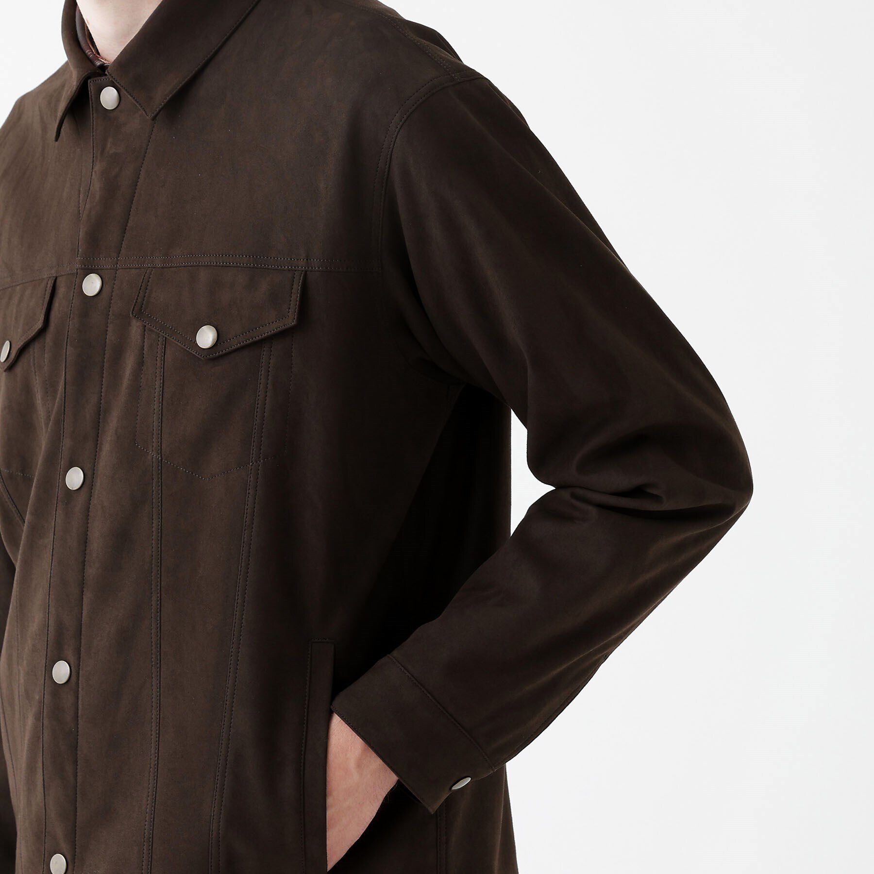 TAKEO KIKUCHI「【THE FLAGSHIP】アマレッタスエード　シャツGジャン」|シャツ・ブラウス|