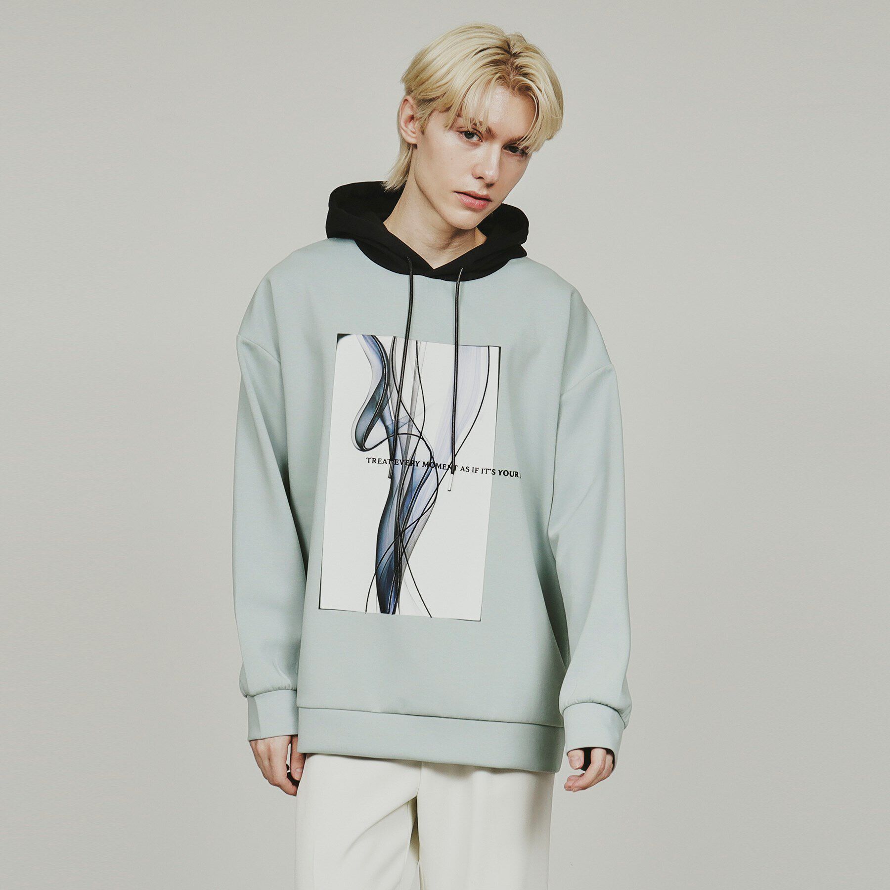 tk.TAKEO KIKUCHI「バイカラーフードスモークパーカ」|パーカー|ミントグリーン(52