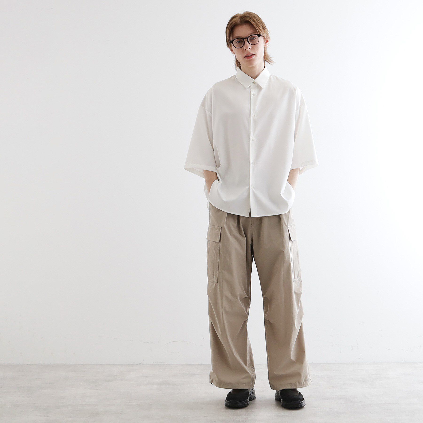 tk.TAKEO KIKUCHI「【WEB限定】無地/花柄アソートドレープ半袖シャツ」|シャツ・ブラウス|