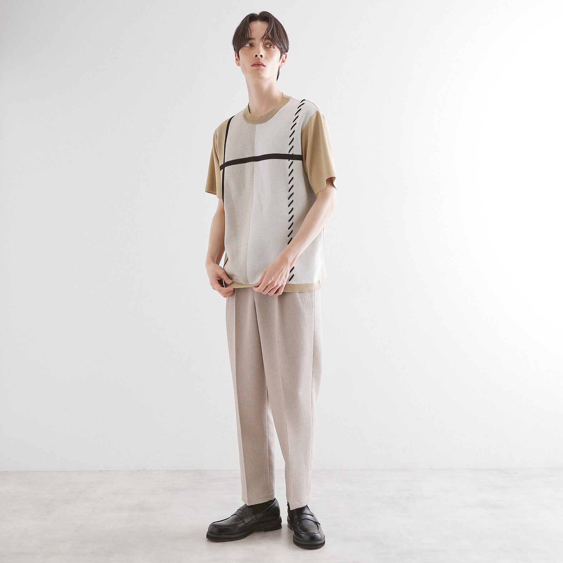 tk.TAKEO KIKUCHI「ニットドッキングクロスオーバー」|Tシャツ・カットソー|