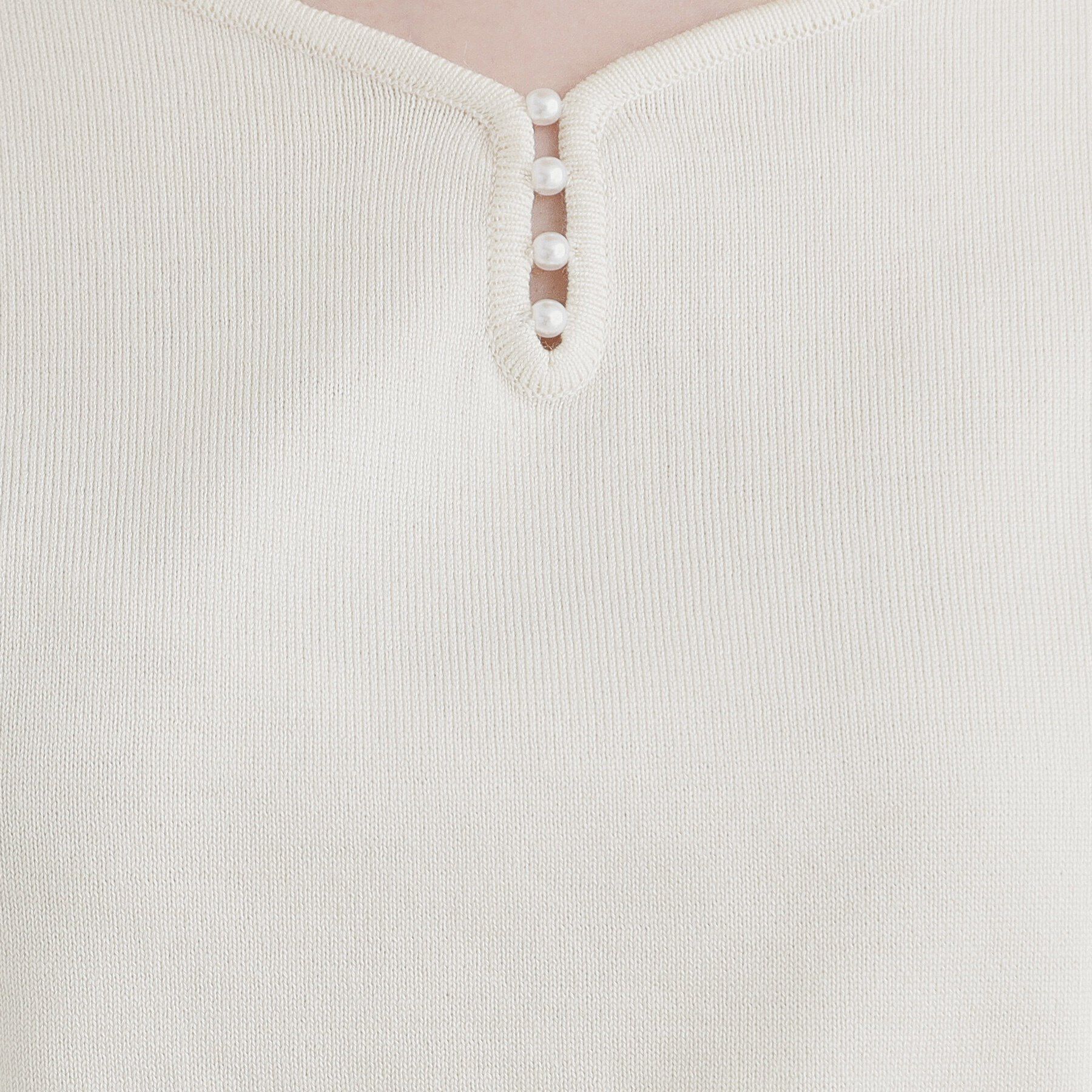 index「《5color/XS-LLsize》パール調デザインハートネックニット【洗濯機洗い可】」|ニット・セーター|