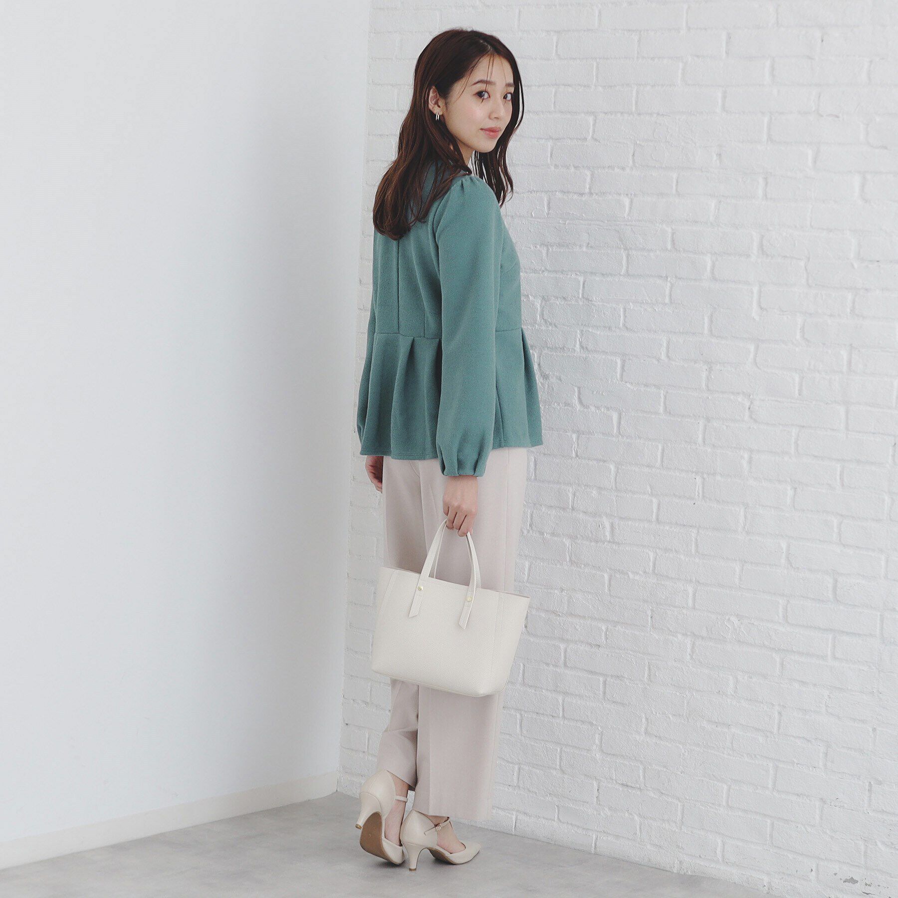 index「起毛ツイード調ジャージトップス【洗濯機洗い可】」|Tシャツ・カットソー|