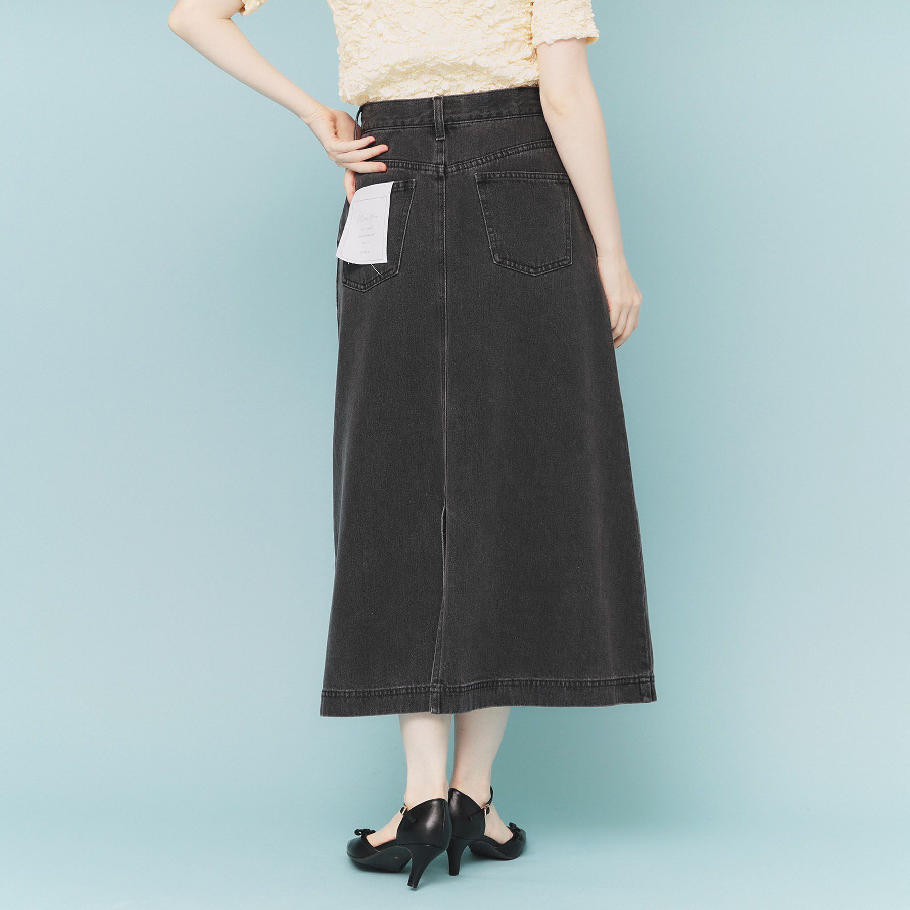index「《丈が選べる》Aラインデニムロングスカート【洗濯機洗い可】」|スカート|