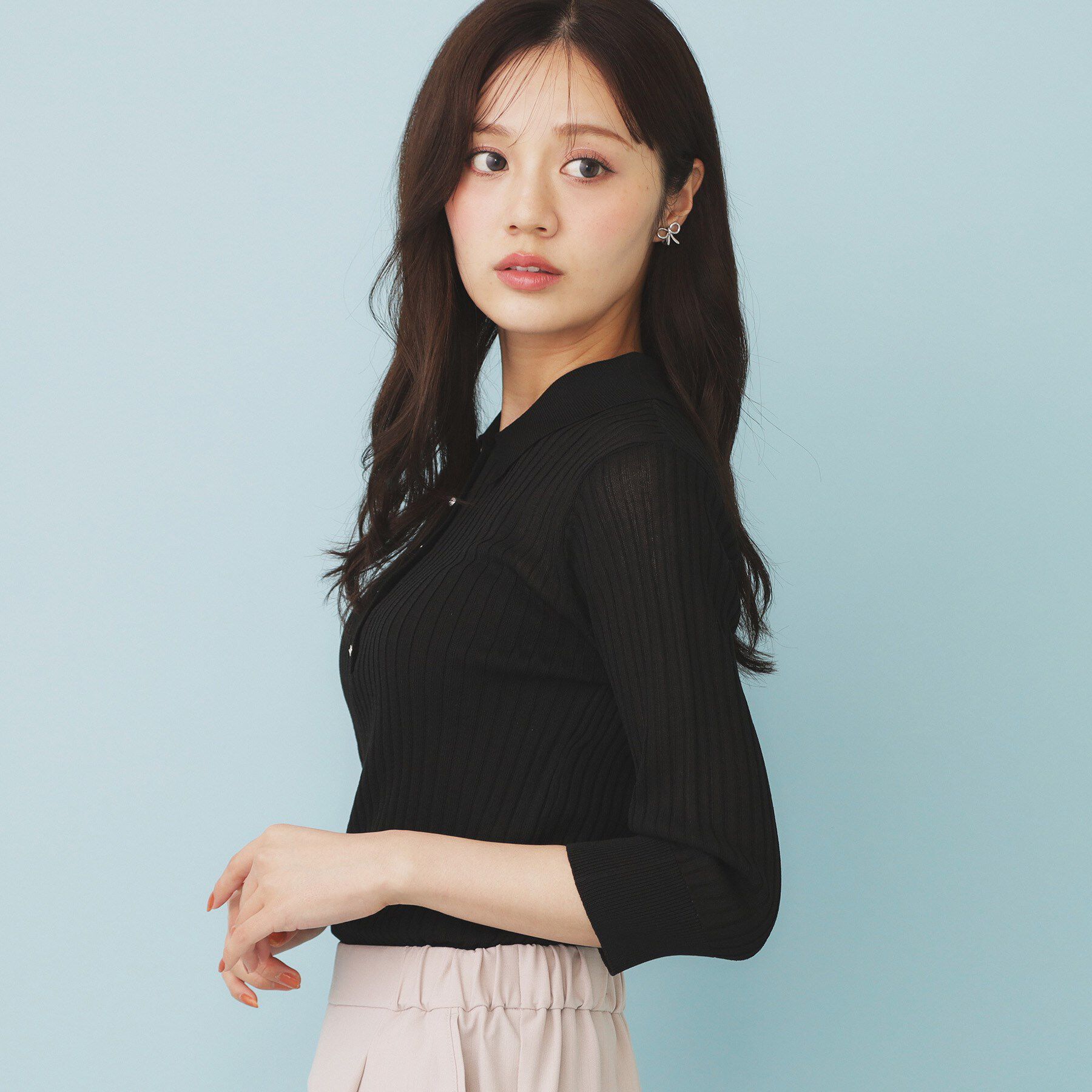 index「シアーリブ衿付きニット【洗濯機洗い可/抗ピル】」|ニット・セーター|