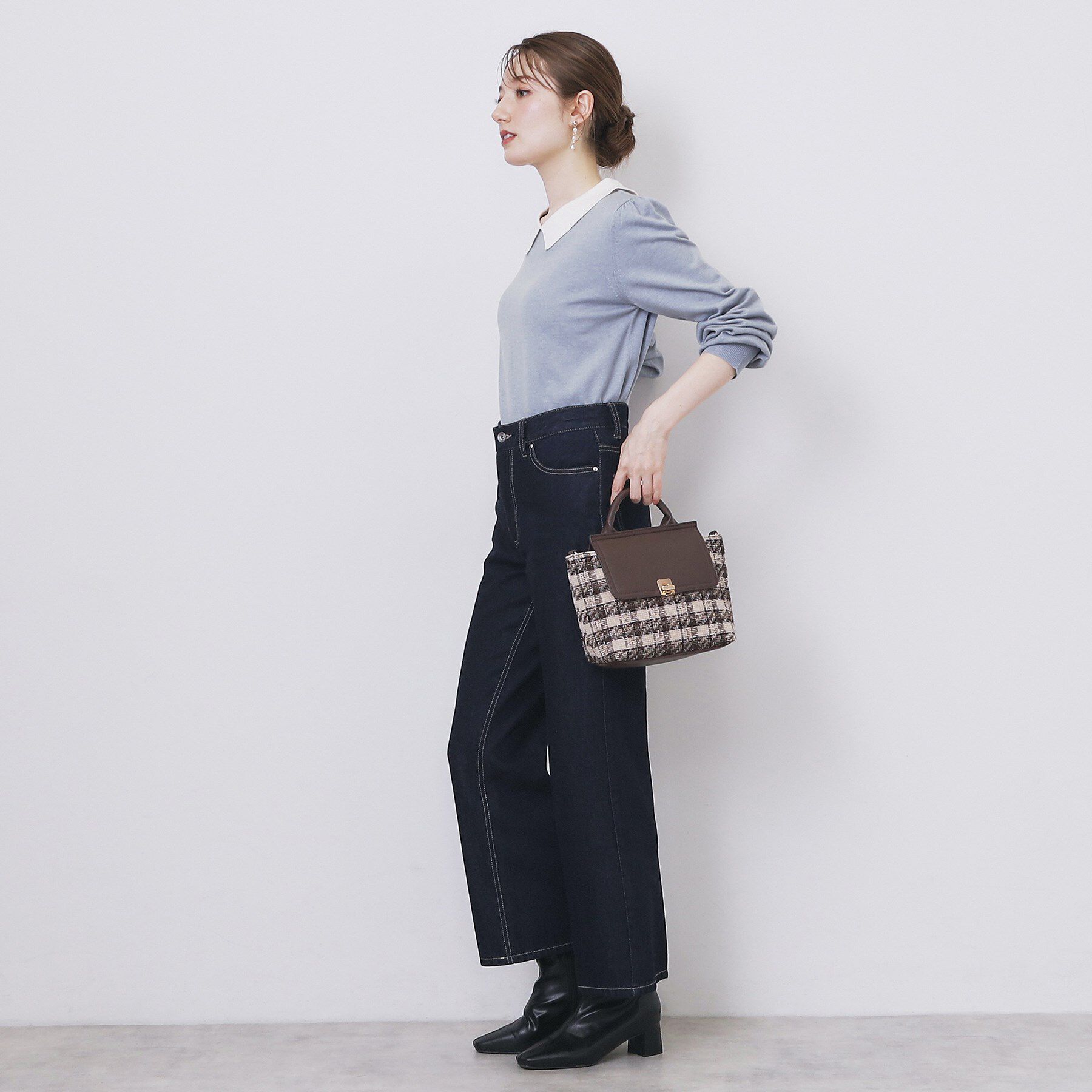 index「バイカラー衿付きニット【洗濯機OK】」|ニット・セーター|