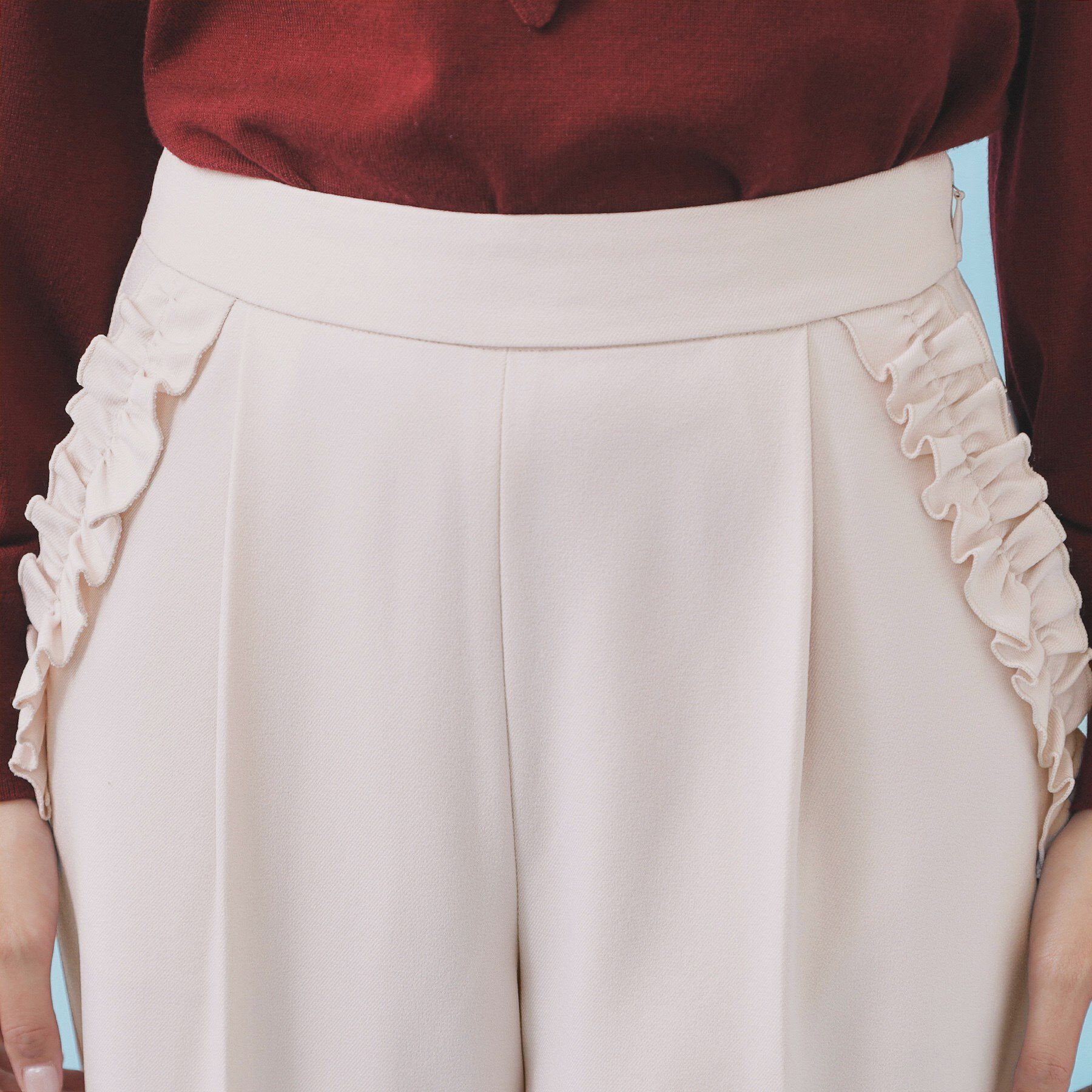 index「フリルポケットストレートパンツ【洗濯機OK/防シワ】」|その他|