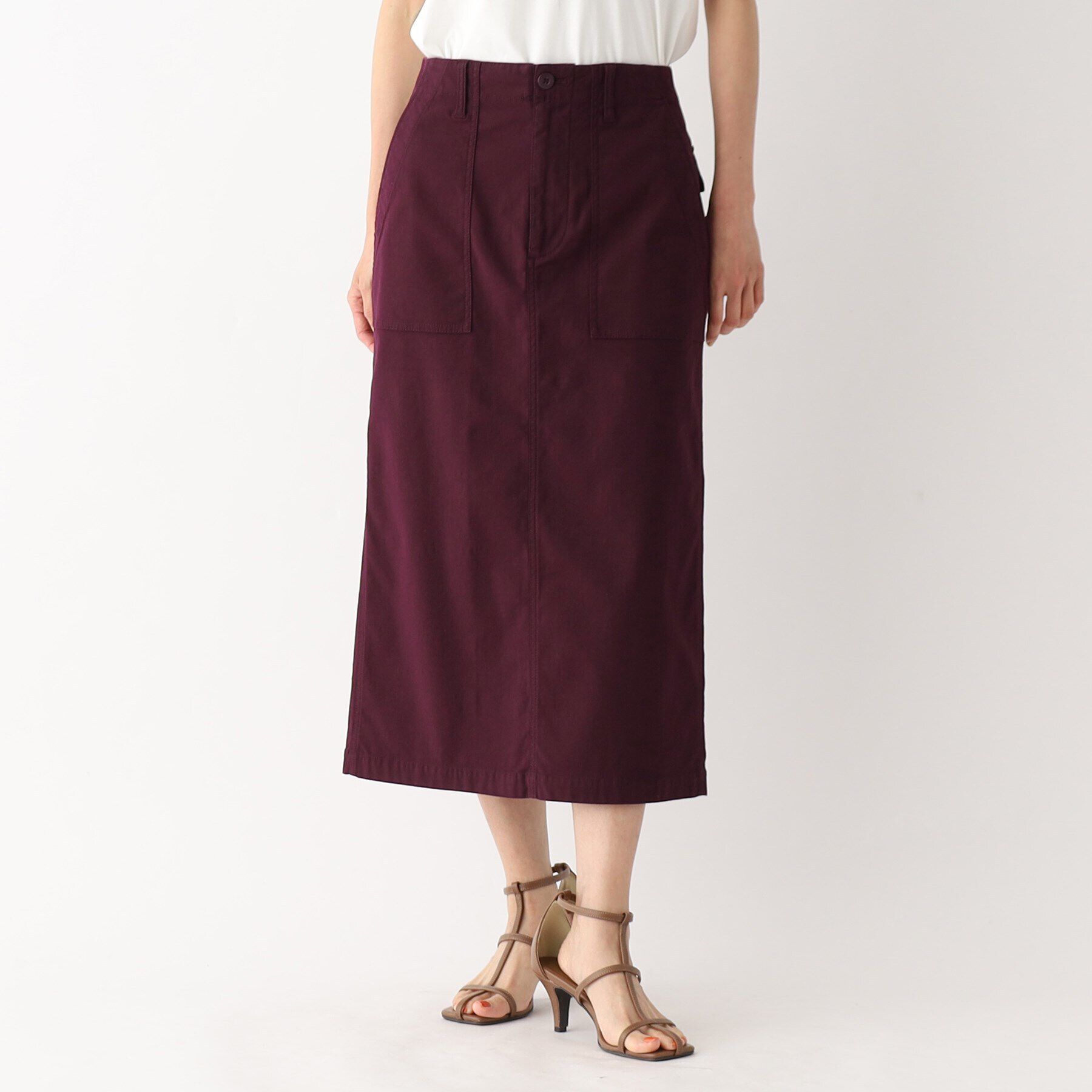 OPAQUE.CLIP「オーガニックコットン混 ベイカースカート【洗濯機洗い可/ストレッチ】」|スカート|