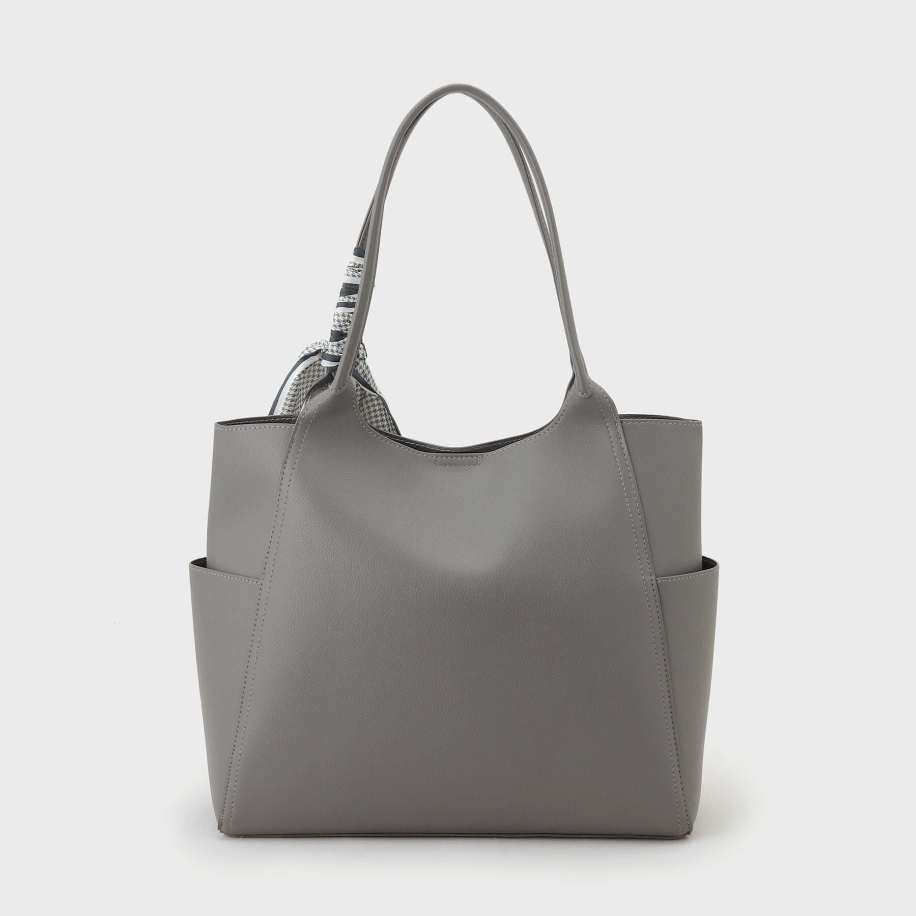 A4サイズ対応】千鳥柄スカーフ付きトートバッグ（OPAQUE.CLIP