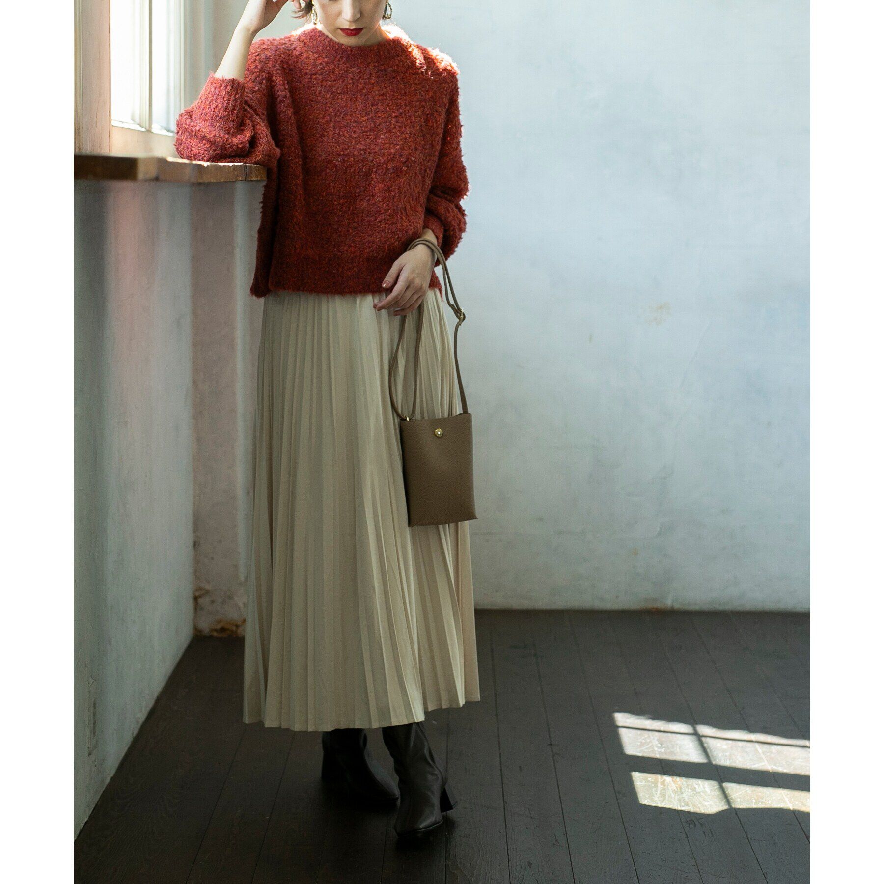 OPAQUE.CLIP「【軽量／長さ調整可能】シュリンク合皮ミニショルダーバッグ」|ショルダー・メッセンジャー|