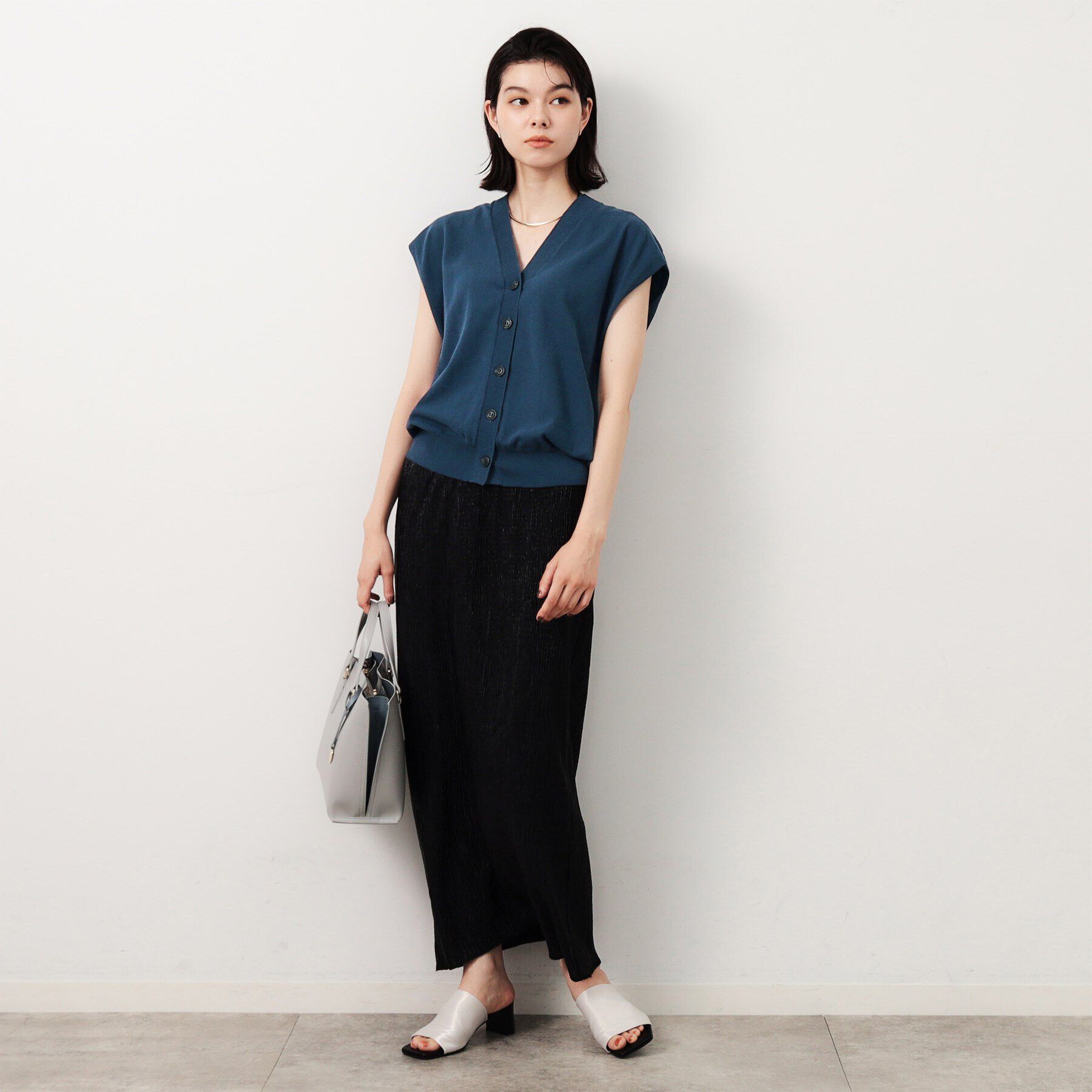 OPAQUE.CLIP「Vネックニットベスト/セットアップ対応【洗濯機洗い可】」|ベスト・ジレ|