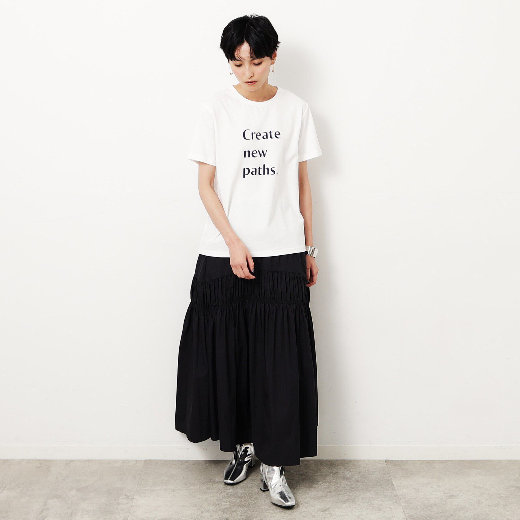 OPAQUE.CLIP「ロゴプリントTシャツ【洗濯機洗い可】」|Tシャツ・カットソー|