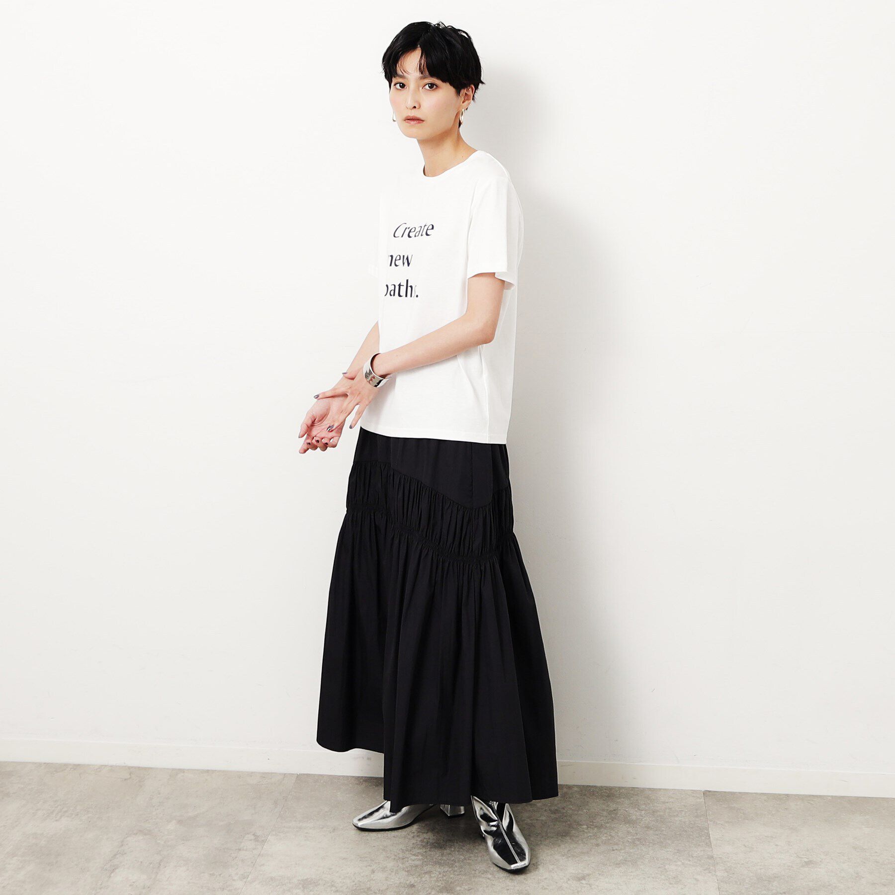 OPAQUE.CLIP「ロゴプリントTシャツ【洗濯機洗い可】」|Tシャツ・カットソー|