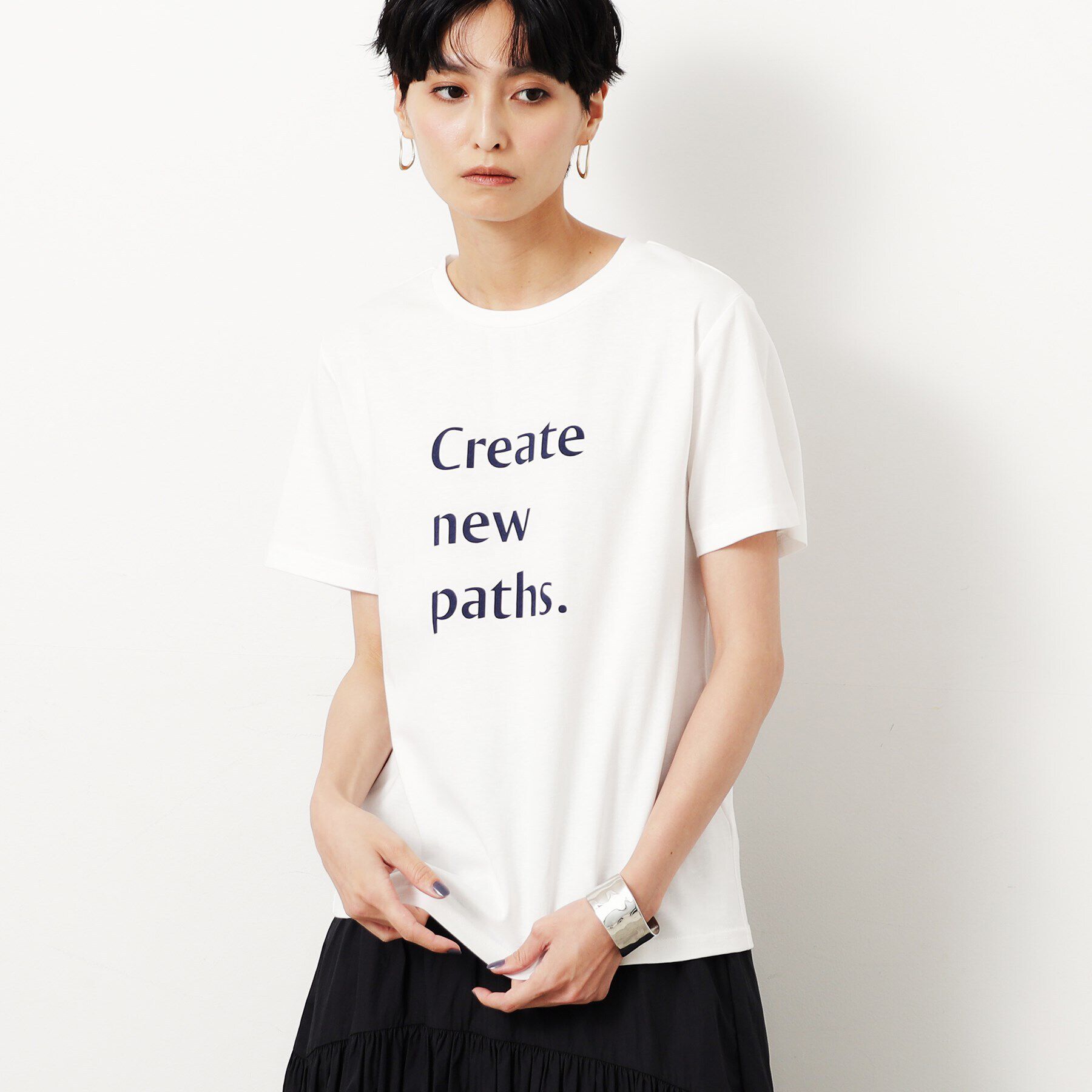 OPAQUE.CLIP「ロゴプリントTシャツ【洗濯機洗い可】」|Tシャツ・カットソー|