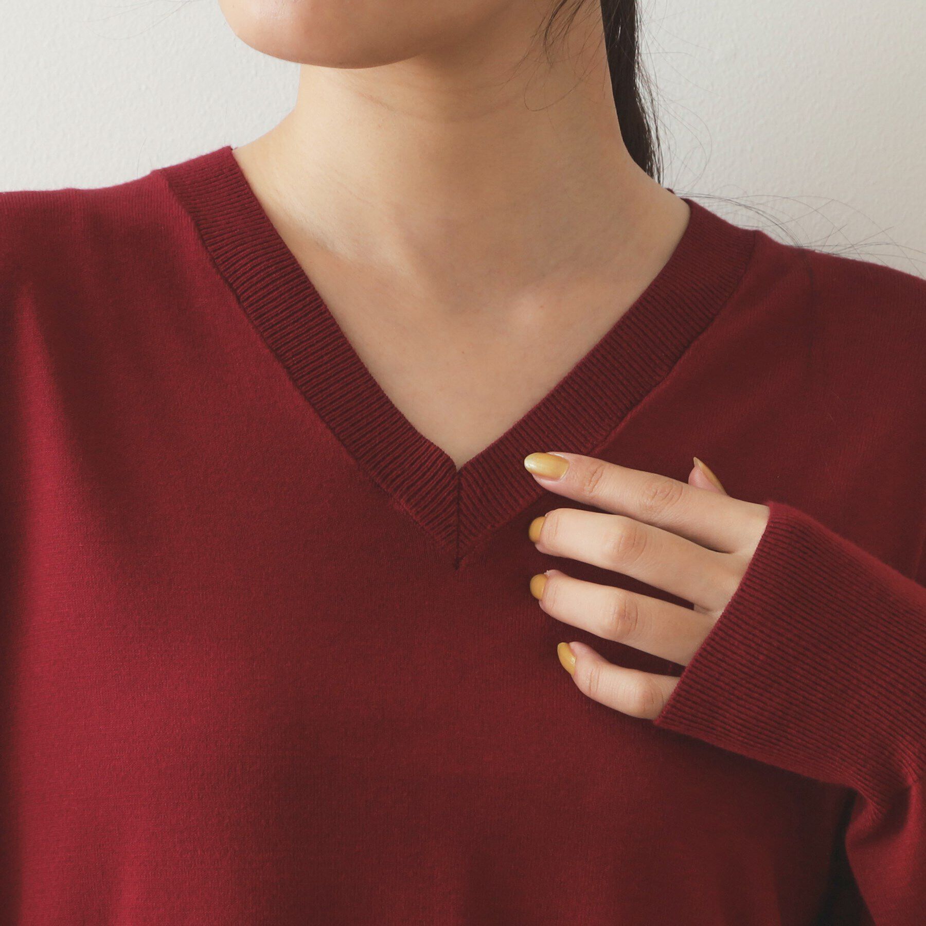 OPAQUE.CLIP「《S-LLsize》Vネックリラクシーニット【洗濯機洗い可/UVケア】」|ニット・セーター|
